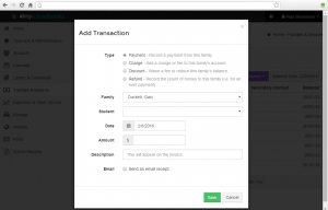 Add new transaction pop-up, My School Books